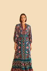 Teal Seashell Tapestry Lenzing™ Ecovero™ Viscose Maxi Dress – FARM Rio