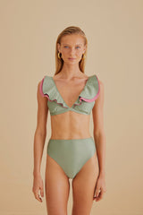 Green Ruffle Bikini Top – FARM Rio