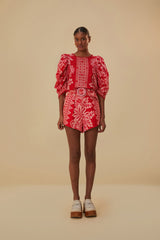 Flora Tapestry Red Blouse – FARM Rio