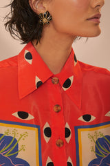 Sand Surreal Scarf Pajama Shirt – FARM Rio