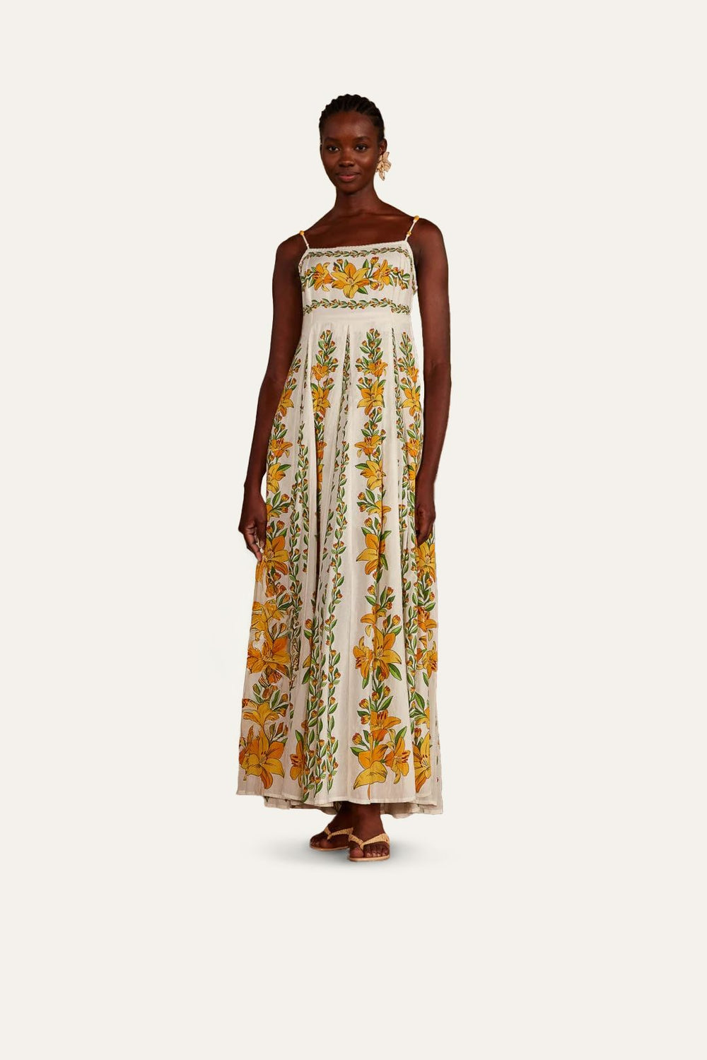 Off-White Tropical Lightness Sleeveless Maxi Dress – FARM Rio