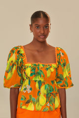 Orange Chic Pears Short Sleeve Blouse – FARM Rio