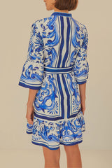 Off-White Garden Tiles Mini Dress – FARM Rio