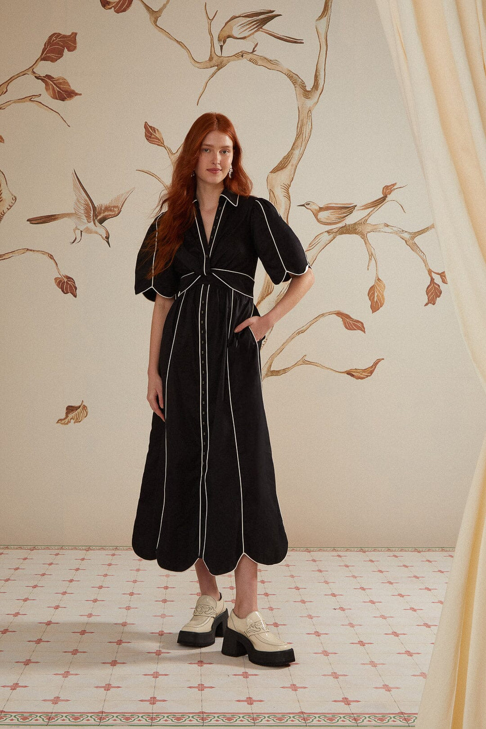 Black And White Short Sleeve Midi Dress – FARM Rio