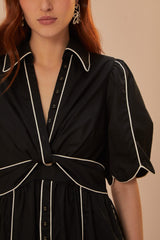 Black And White Short Sleeve Midi Dress – FARM Rio