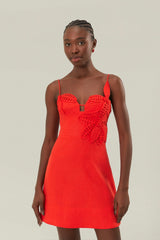 Red 3D Flower Bodice Mini Dress – FARM Rio