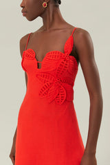 Red 3D Flower Bodice Mini Dress – FARM Rio