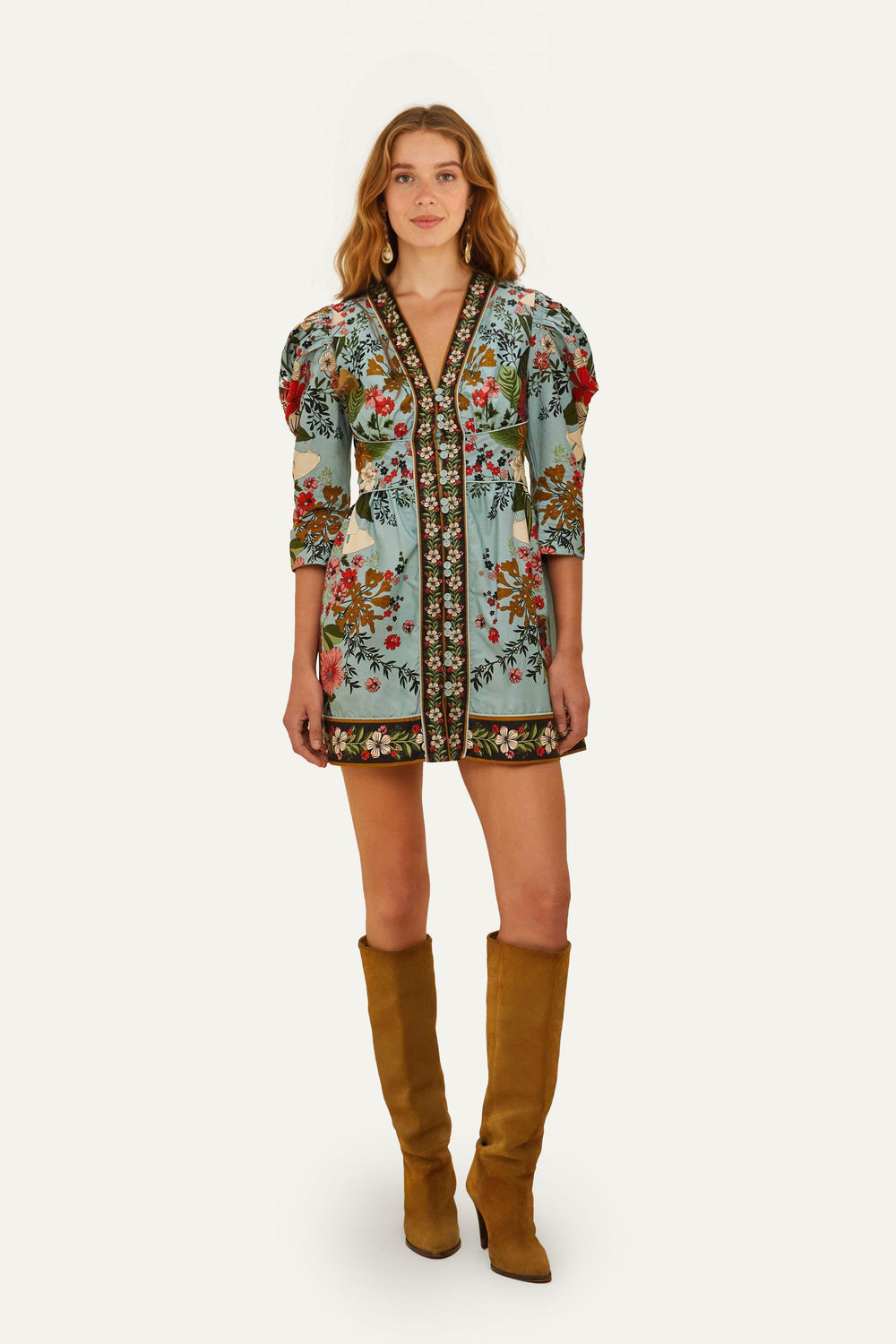 Blue Beauty Bouquet Mini Dress – FARM Rio