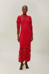 Red Lace Long Sleeve Knit Dress – FARM Rio