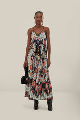 Blue Flowing Beauty Pleated Sleeveless Midi Dress – FARM Rio