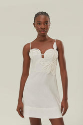 White 3D Flower Bodice Mini Dress – FARM Rio