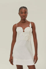 White 3D Flower Bodice Mini Dress – FARM Rio