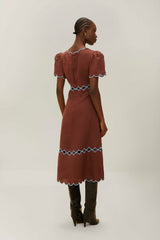 Brown Short Sleeve Euroflax™ Premium Linen Maxi Dress – FARM Rio