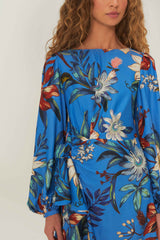 Blue Surreal Flowers Wrap LENZING™ ECOVERO™ Mini Dress – FARM Rio