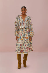 Cream Romantic Lightness Midi Skirt – FARM Rio