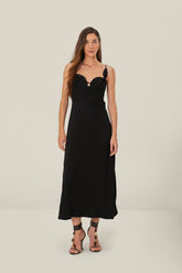 Black Flowered Bust Midi Dress – FARM Rio