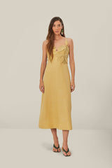 Sand 3D Flower Bodice Midi Dress – FARM Rio