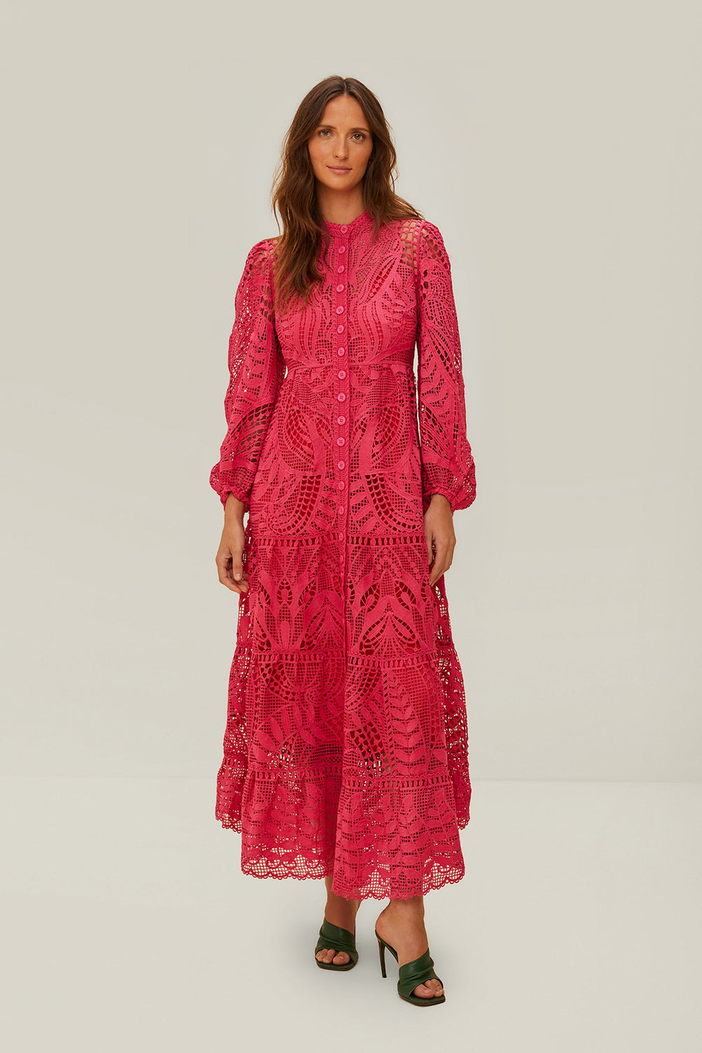 Pink Guipire Maxi Dress – FARM Rio