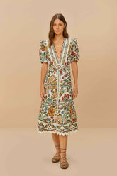 Off-White Botanicals Belted Midi Dress – FARM Rio