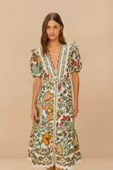 Off-White Botanicals Belted Midi Dress – FARM Rio