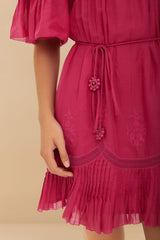 Pink Short Sleeve Ruched Mini Dress – FARM Rio