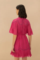 Pink Short Sleeve Ruched Mini Dress – FARM Rio
