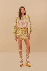 Pink Botanical Beauty LENZING™ ECOVERO™ Euroflax™ Shorts – FARM Rio