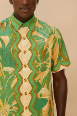 Beige Tropical Isla LENZING™ ECOVERO™ Euroflax™ Shirt – FARM Rio