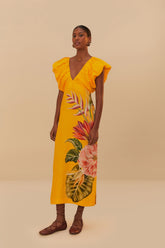 Off-White Spring Awakening Euroflax™ Premium Linen Midi Dress – FARM Rio