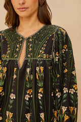 Black Flowers Arch LENZING™ ECOVERO™ Euroflax™ Blouse – FARM Rio