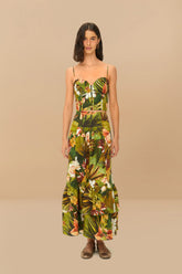 Multicolor Botanical Forest LENZING™ ECOVERO™ Euroflax™ Midi Skirt – FARM Rio