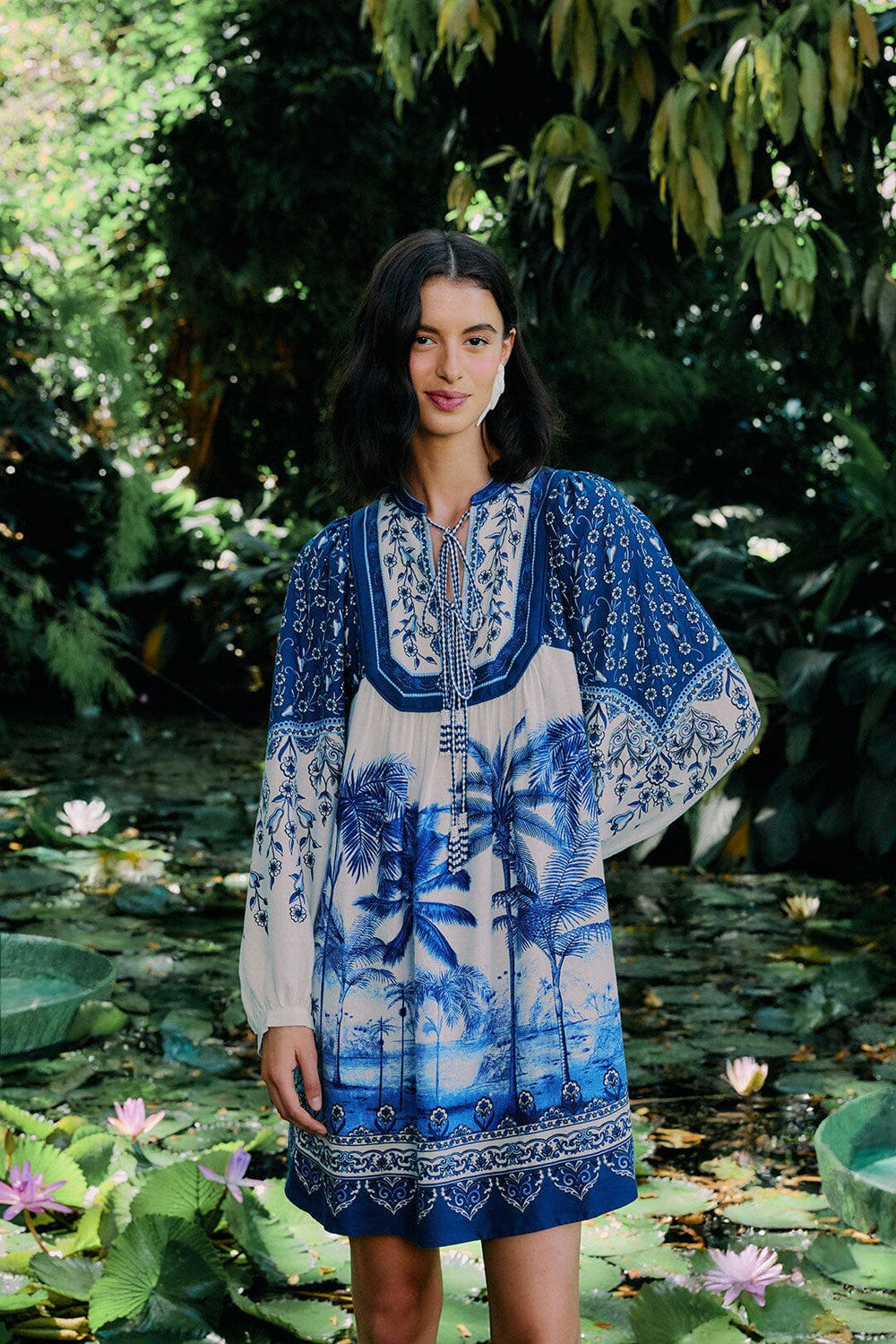 Off-White Palm Tree Beach Mini Dress – FARM Rio