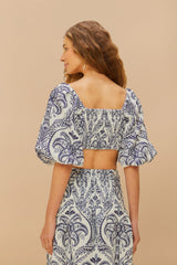 Off-White Tropical Cameo Euroflax™ Premium Linen Blouse – FARM Rio