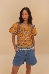 Denim Pleated Shorts – FARM Rio