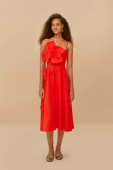 Red Garden Lenzing™ Ecovero™ Euroflax™ Midi Dress – FARM Rio