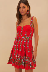 Red Sweet Bloom Bouquet LENZING™ ECOVERO™ Euroflax™ Mini Dress – FARM Rio