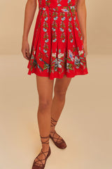 Red Sweet Bloom Bouquet LENZING™ ECOVERO™ Euroflax™ Mini Dress – FARM Rio