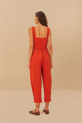 Orange Asymmetric Sleeveless Dungaree – FARM Rio