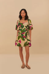 Sand Anthurium Leaves LENZING™ ECOVERO™ Euroflax™ Mini Dress – FARM Rio