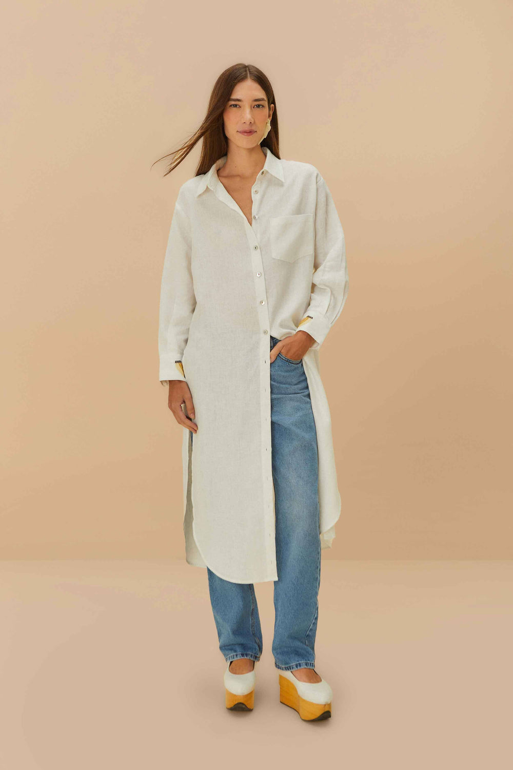 Off-White Euroflax™ Premium Linen Blouse – FARM Rio
