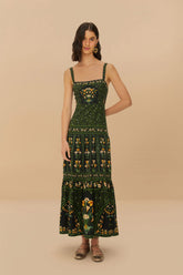 Black Flowers Arch LENZING™ ECOVERO™ Euroflax™ Maxi Dress – FARM Rio