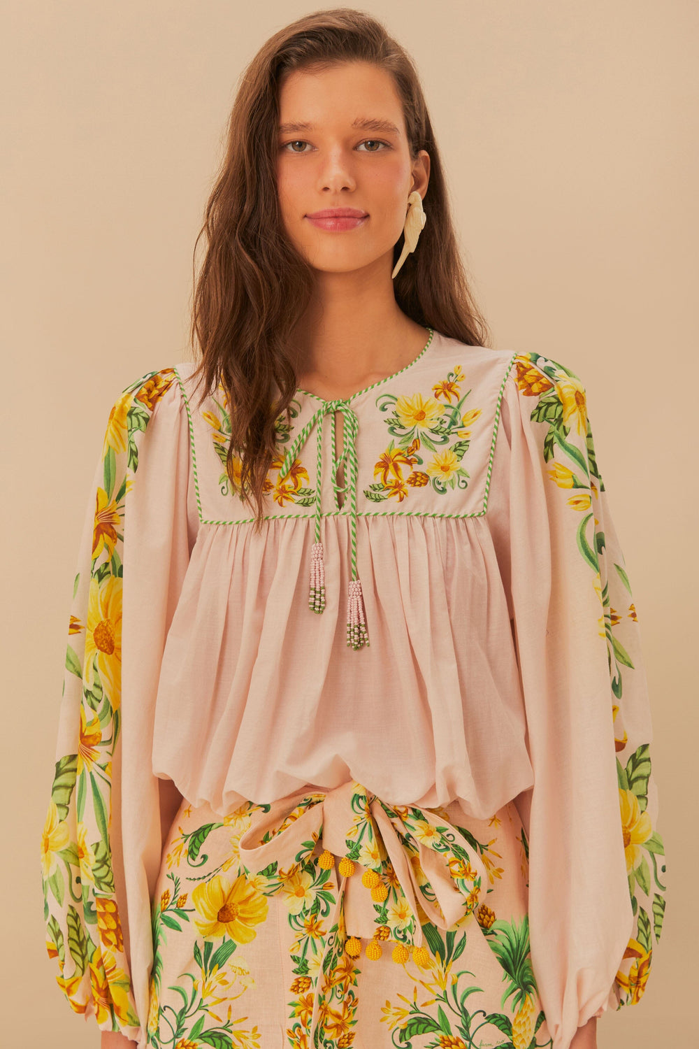 Pink Botanical Beauty Long Sleeve Blouse – FARM Rio