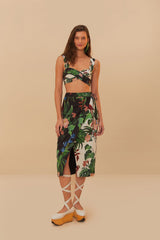 Mixed Midnight Macaw Fiesta LENZING™ ECOVERO™ Euroflax™ Midi Skirt – FARM Rio