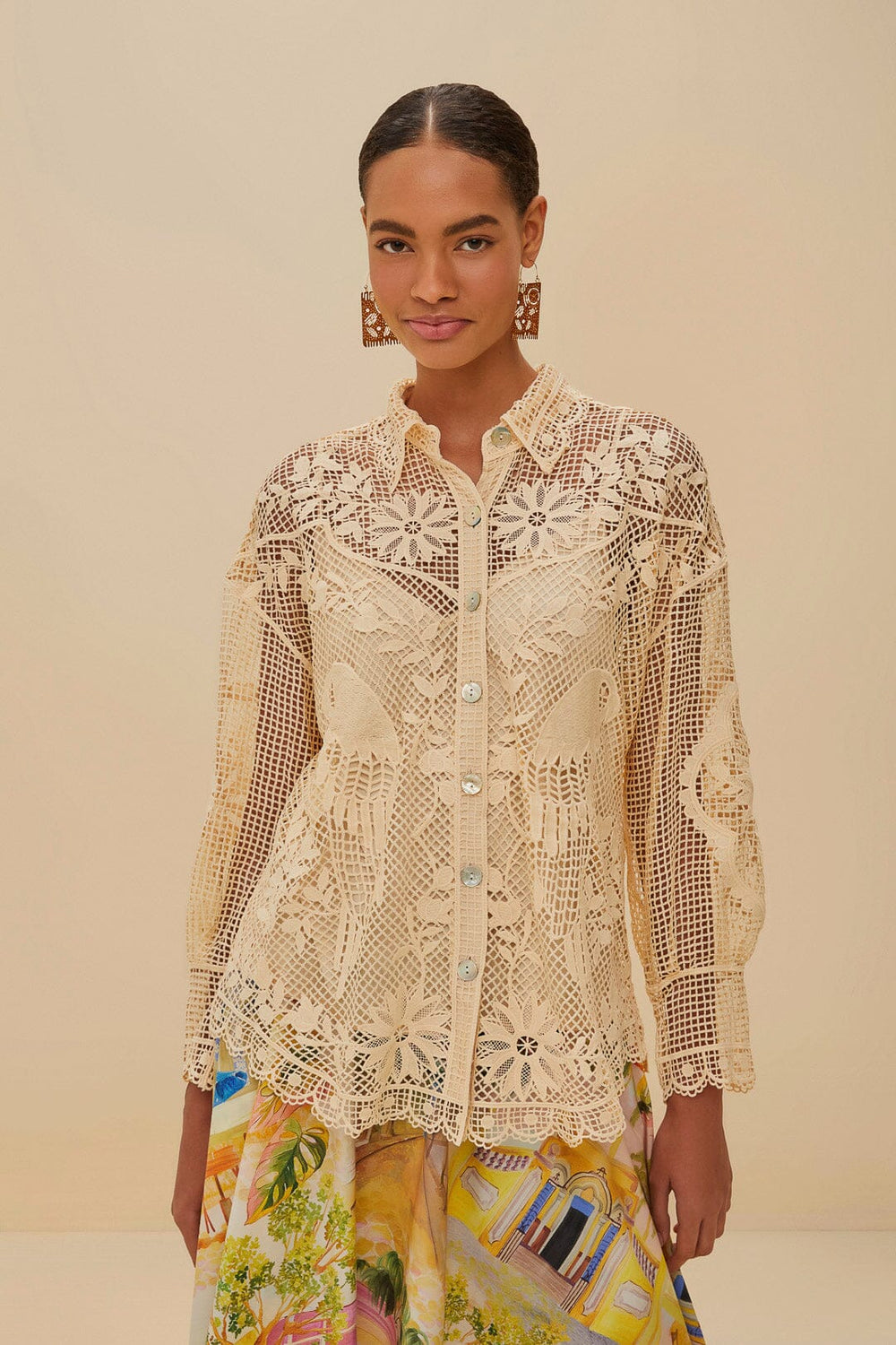 Sand Landscape Guipure Shirt – FARM Rio