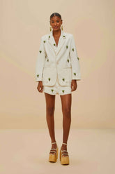 Off-White Embroidered Coconut Tree Shorts – FARM Rio