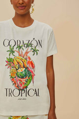 Off-White Corazón Tropical Organic Cotton T-Shirt – FARM Rio