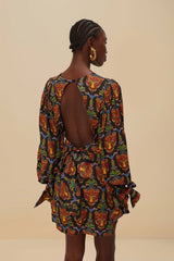 Black Boho Panther LENZING™ ECOVERO™ Viscose Mini Dress – FARM Rio