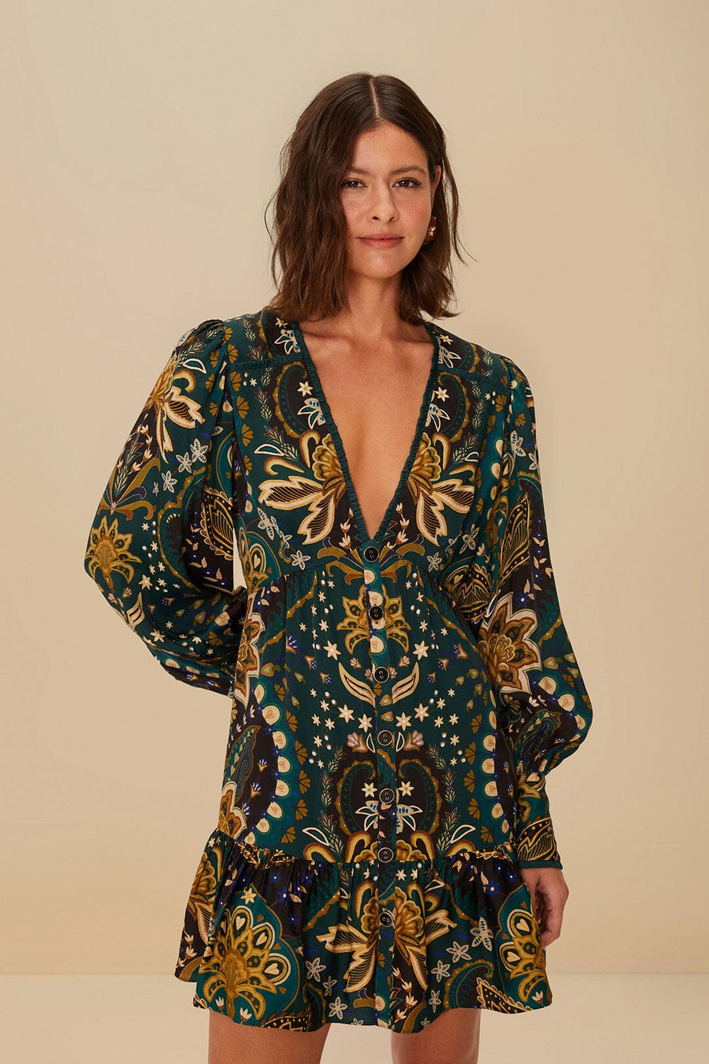 Black Jaipur LENZING™ ECOVERO™ Viscose Mini Dress – FARM Rio