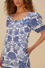 Off-White Shell Garden Euroflax™ Premium Linen Mini Dress – FARM Rio