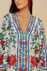 Off-White Flower Tapestry LENZING™ ECOVERO™ Euroflax™ Maxi Dress – FARM Rio